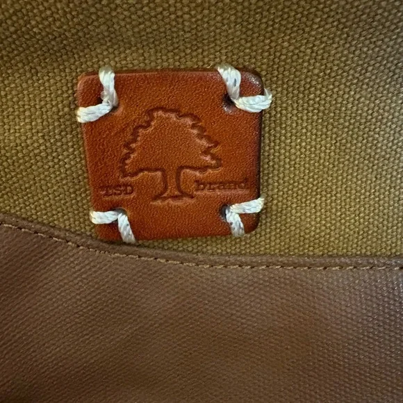TSD Brand Canvas & Leather Crossbody Bag Olive/Brown, Earth & Style Collection - Picture 2 of 10